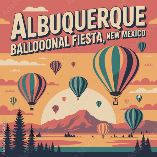 Albuquerque Balloon Fiesta Sunrise Flight – New Mexico Poster