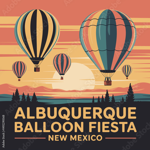 Albuquerque Balloon Fiesta Sunrise Flight – New Mexico Poster