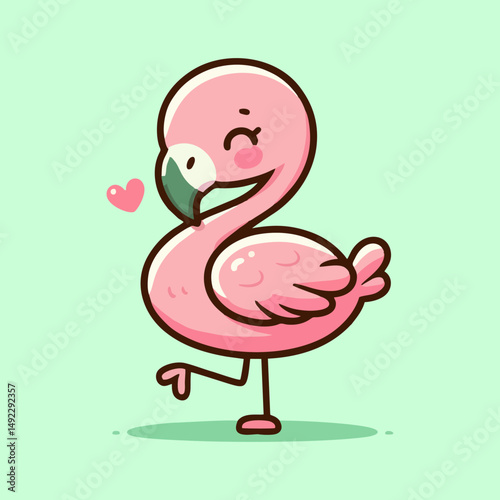 Flamingo vector, minimal flat pink bird illustration, tropical animal character design for seamless pattern, nursery wall art, summer decor, kids wildlife drawing for home poster and textile print