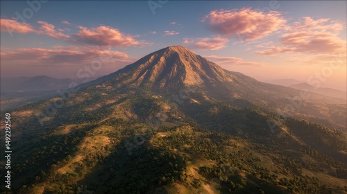 Majestic Mountain Peak at Dawn's Golden Light
