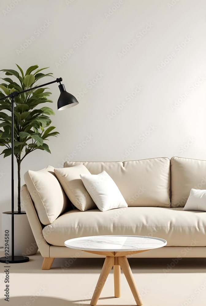 Fototapeta premium Modern sofa and tabl