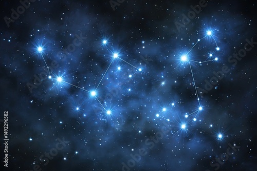 Blue Celestial Brilliance Shines Through Cosmic Dark