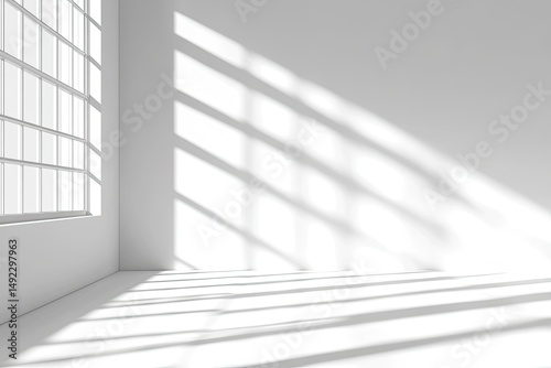 Empty room bathed in sunlight