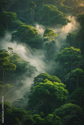 Atmospheric Phenomenon Over Verdant Woodland Landscape