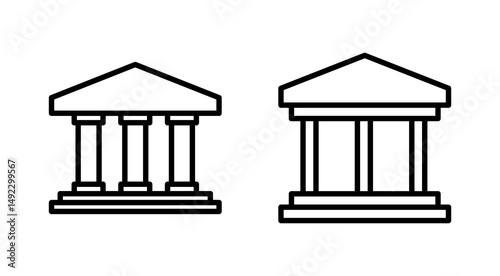 Bank icon vector. Bank sign and symbol, museum, university