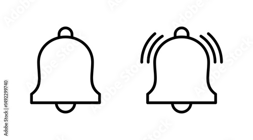 Bell icon vector. Notification sign and symbol for web site design