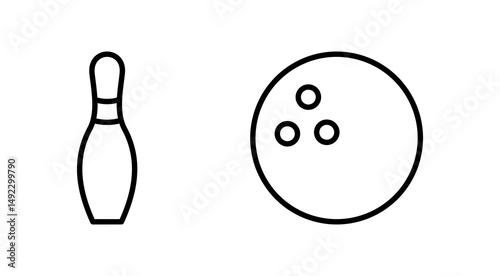 Bowling icon vector. bowling ball and pin sign and symbol.