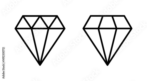 Diamond icon vector. diamond gems sign and symbol