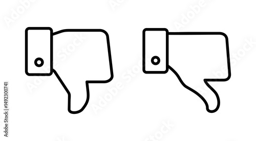 Dislike icon vector. dislike sign and symbol. Hand with thumb down