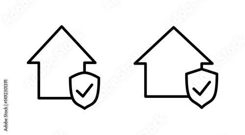 home insurance icon vector. home protection sign and symbol