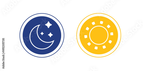 Celestial duality Moon and sun icons