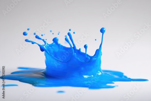 Dynamic splash of vivid blue paint and water on a clean background, symbolizing creativity, energy, and motion — perfect for branding, ads, or abstract design projects.