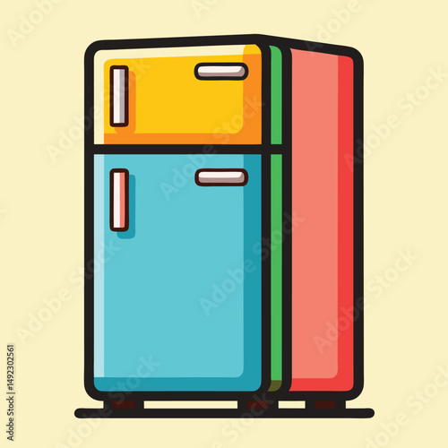 Refrigerator Clipart Vector Art and Illustration – Kitchen Appliance Graphic

