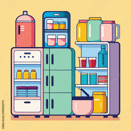 Refrigerator Clipart Vector Art and Illustration – Kitchen Appliance Graphic

