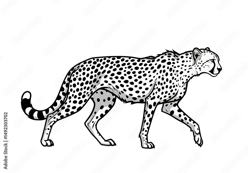 Fototapeta premium Majestic Cheetah in elegant monochrome design graceful motion captured perfectly wild beauty showcased