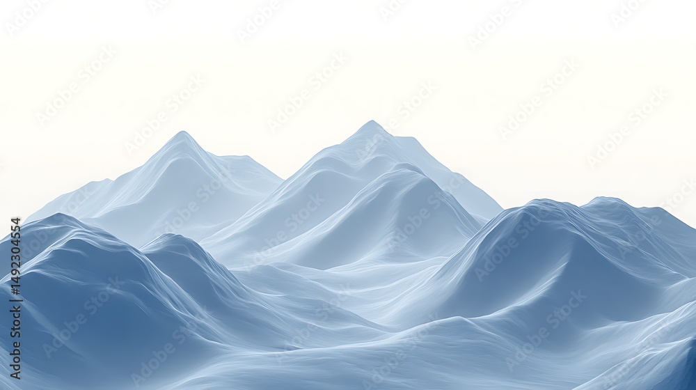 Fototapeta premium Light blue mountains digital illustration