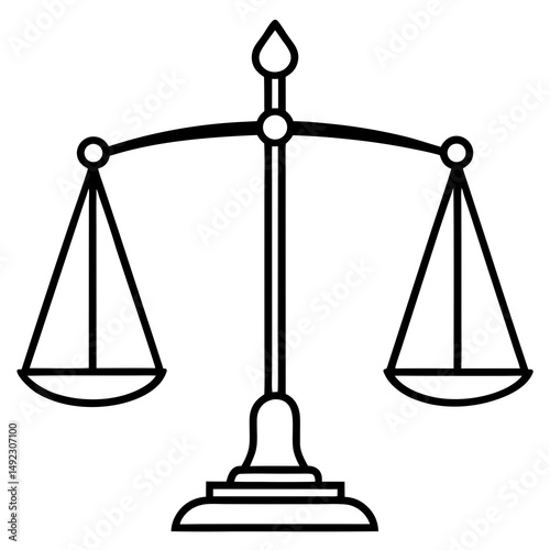 Scales of justice line art icon illustration