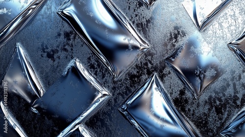 The background features a knurled gray metal finish with a diamond pattern texture, incorporating elements of knurl, metal, and texture, suitable for industrial design and pattern applications