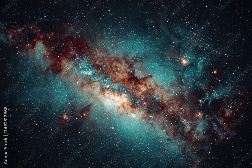 Obraz premium Cosmic expanse, vibrant nebulae