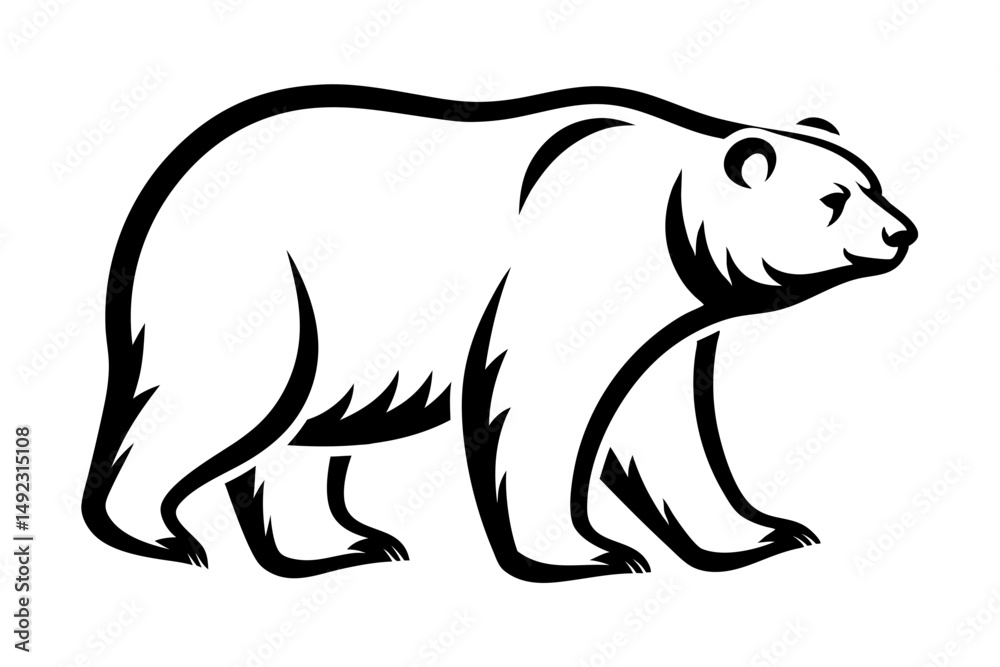 Obraz premium Stylized black and white bear illustration