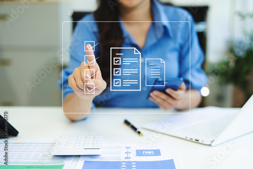 Checklist and filling survey form online. Document management system, DMS. Assessment form, questionnaire, checklist .Quality control photo