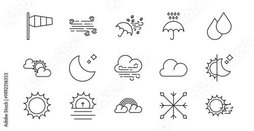Weather symbol collection displayed concisely