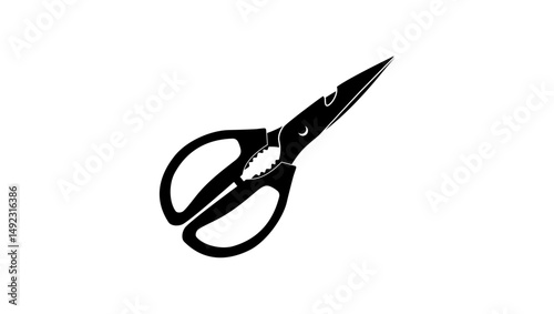 Grill Grilling Shears , black isolated silhouette