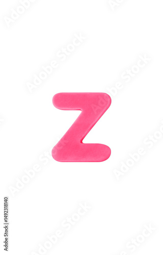 Colored clay shaped like the English letter Z. Pink color
