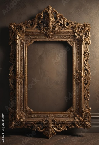 Intricate damask backdrop, antique ornate frames , vintage,  picture