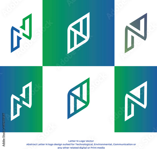Letter N vector Logo design suitable for Telecommunications, Technological, Environmental or any other related digital or print media