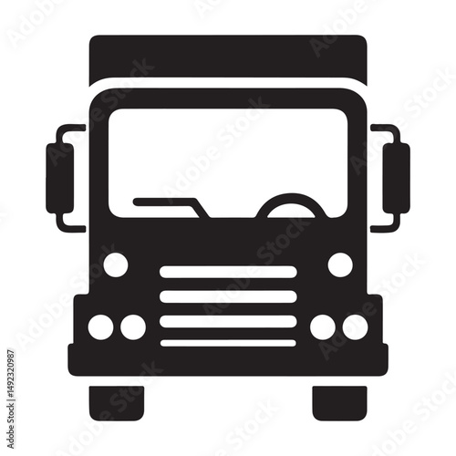Truck Silhouette Delivery Vehicle Illustration Commercial Transport Front View