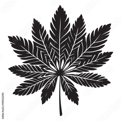 Marijuana leaf silhouette vector illustration for medical cannabis projects
