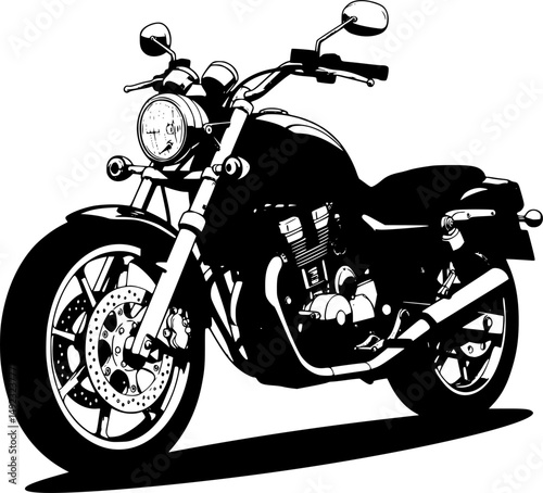 Vintage motorcycle vector silhouette. A vector image of a vintage motorcycle silhouette. Single layer black and white image. EPS 10 version.