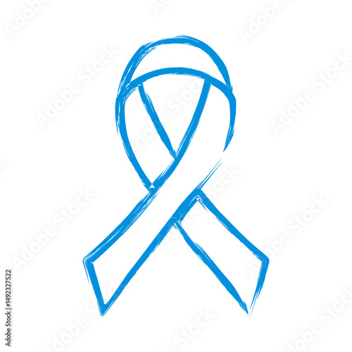 Prostate cancer ribbon grungy brush stroke