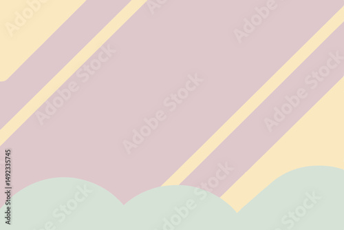 Abstract pastel composition with geometric shapes on a transparent background