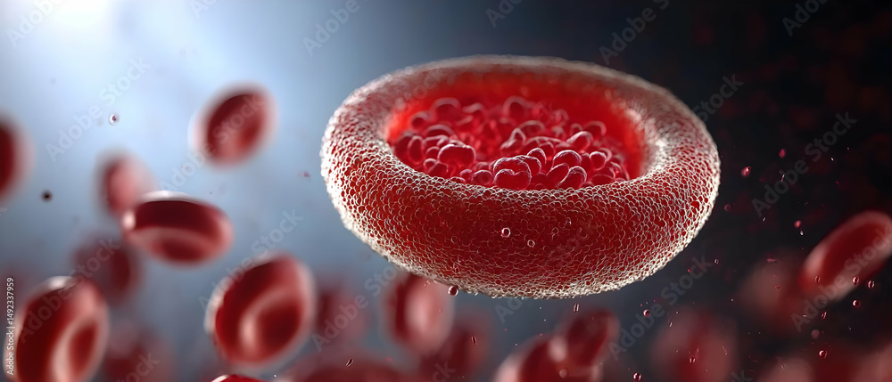 Fototapeta premium Closeup 3d Rendered Red Blood Cell