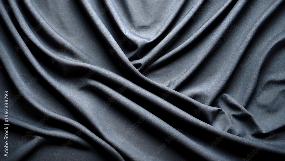 Fototapeta premium Elegant dark draped fabric texture abstract design