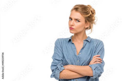 Thoughtful Woman Looking Away in Casual Outfit is a professional stock visual perfect for advertising, digital content, entertainment, or editorial storytelling with a modern and engaging style.