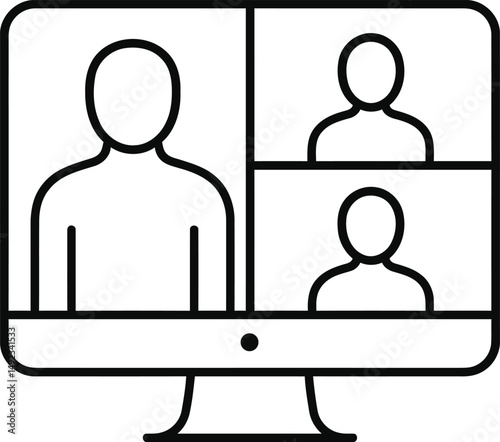 Online Video Conference Meeting On Computer Screen