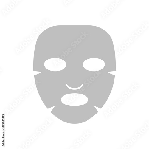 Cosmetic mask sheet for face care. Facial mask template. Procedure in cosmetology, health care. Vector illustration
