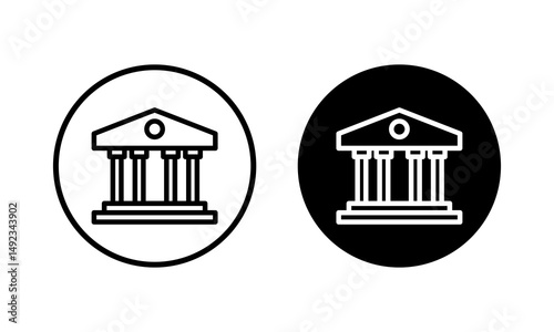 Bank icon vector illustration. Bank sign and symbol, museum, university