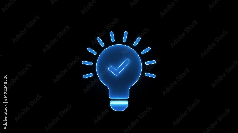 Good idea neon light icon. Human brain inside light bulb. Eureka. Glowing sign with alphabet, numbers and symbols. Lightbulb with plant leaf. Glowing sign with alphabet, numbers and symbols.