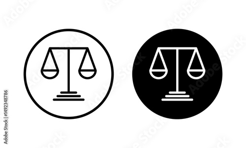 Scales icon vector illustration. Law scale icon. Justice sign and symbol