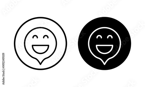 smile icon vector illustration. smile emoticon icon. feedback sign and symbol