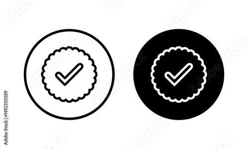 verified icon vector illustration. verification check mark. approved sign and symbol