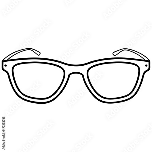 Eyeglasses outline vector for fashion, accessories, and eyewear design projects