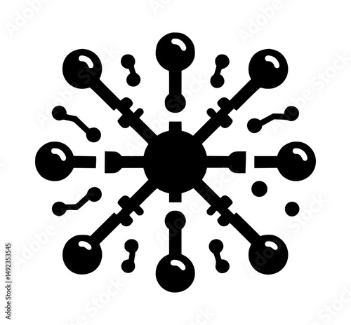 Science Connector Molecule Black Icon