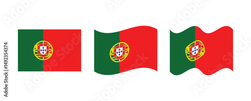 Portugal Flag Set Vector Icons