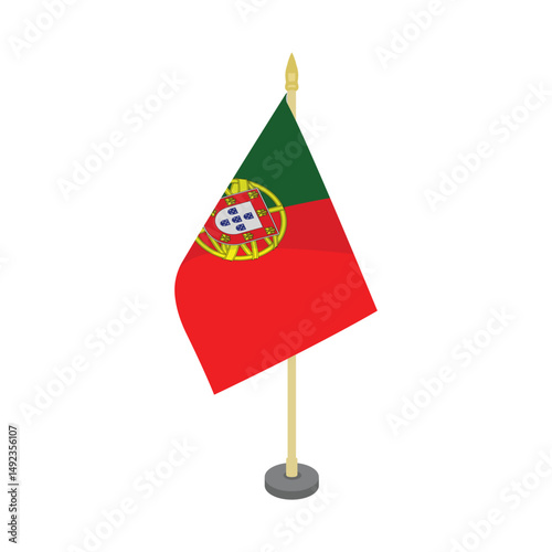 Single Portugal Flag on Pole