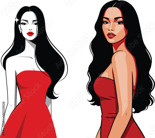 set of women in red